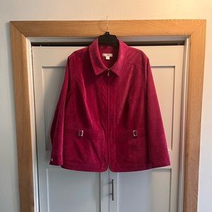 Fuchsia Suede Moto Jacket Size 2X